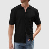 Libuše – Patterned Knit Shirt with a Zigzag Design
