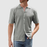 Libuše – Patterned Knit Shirt with a Zigzag Design