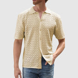 Libuše – Patterned Knit Shirt with a Zigzag Design