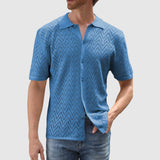 Libuše – Patterned Knit Shirt with a Zigzag Design