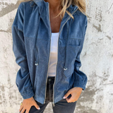 Adéla – Corduroy hooded zip jacket