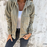 Adéla – Corduroy hooded zip jacket