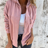 Adéla – Corduroy hooded zip jacket
