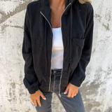 Adéla – Corduroy hooded zip jacket