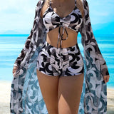 Laluna® | 3dílná bikiny souprava s potiskem