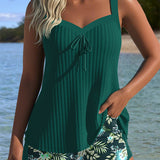 Laluna® | Pruhovaný tankini s dvoudílnými plavkami