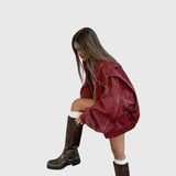 Faye™ – Oversized kožená bunda
