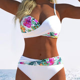 Bikini braletka styl tisk kontrast