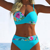 Bikini braletka styl tisk kontrast
