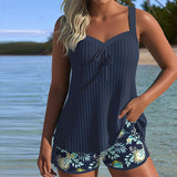 Laluna® | Pruhovaný tankini s dvoudílnými plavkami