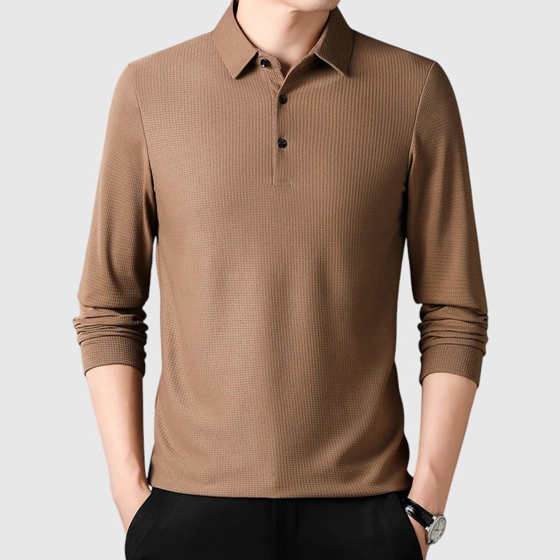Libuše- Elegantní pénská polo košile s dlouhým rukávem