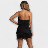 Jaromíra - Mini fringe evening dress