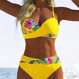 Bikini braletka styl tisk kontrast