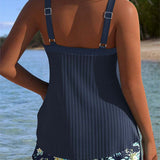 Laluna® | Pruhovaný tankini s dvoudílnými plavkami